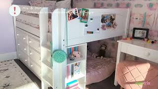 Zoe Redesigned her Bunk Bed into a Loft Bed with Desk and Storage