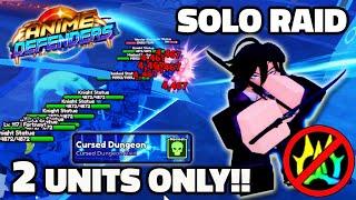 Solo Cursed Dungeon Raid ft. The Pro Gamer (Sung Jinwoo) | 2 Units Only | Anime Defenders Roblox