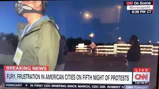 Minneapolis protest 2020. Minneapolis Resident from Liberia speaks to Miguel Marquez CNN reporter