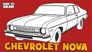 How to draw Chevrolet Nova 1974