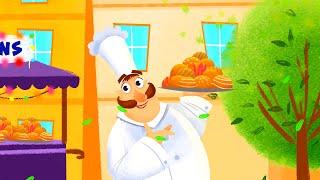 Hot Cross Bun Rhyme | Educational Toddler Learning Video | Super Renell Kids Songs | Baby Videos