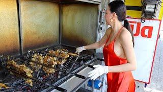 Perfect Chicken Breast! The Most Popular Grilled Chicken Lady in Thailand - Thai Street Food