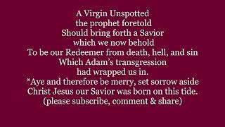 A VIRGIN UNSPOTTED Lyrics Words text trending CHRISTMAS sing along music song