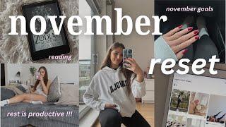 november monthly reset | new goals, reading & resting