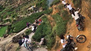 Riding through the tough road | The Tea Picker Girl's Dangerous Motorcycle Riding