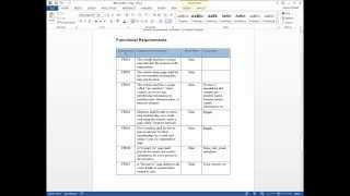 Documenting Functional Requirements
