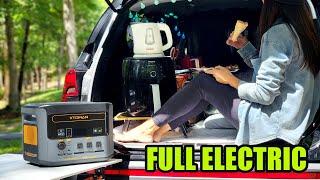 I Tried Car Camping W/ Electrical Appliances – No Build Setup | VTOMAN POWER STATION