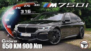 2021 BMW 750i (650 KM) | Próba autostradowa, 0-100, 100-200, 200-250 km/h, prezentacja. | 4K