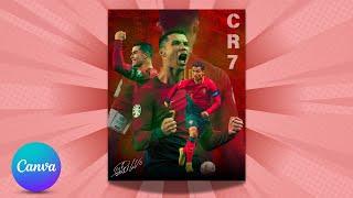 How to Create Professional Sports Poster Design using Canva | UR Cristiano Ronaldo