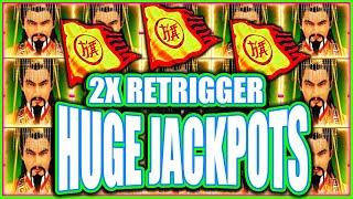 The WILDEST Retrigger HUGE JACKPOTS! Golden Century Dragon Link Slot