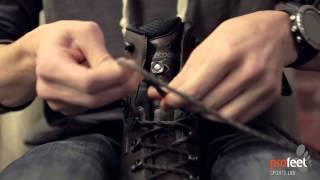 How to lace a walking boot for a high instep