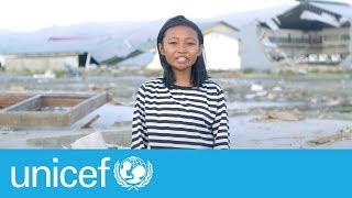 After Indonesia's earthquake, Sophia goes to school in a tent | UNICEF