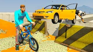 CORRE O TE ATROPELLO EN BICI! RISAS MÁXIMAS!! - GTA 5 ONLINE