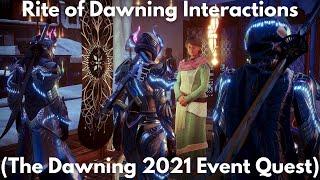 Rite of Dawning Interactions (The Dawning 2021 Event Quest) [4K] - Destiny 2