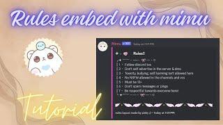 Rules embed with mimu bot | discord tutorial | pinky