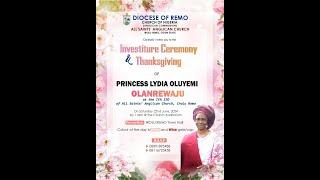 Investiture Ceremony & Thanksgiving of Princess Lydia Oluyemi Olanrewaju