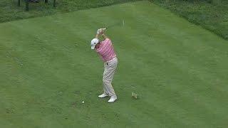 Woody Austin hits tee shot tight at Nature Valley First Tee Open