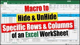 Macro to Hide and Unhide Specific Rows and Columns in an Excel Worksheet