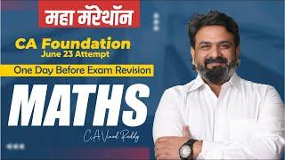 CA Foundation Maths Marathon | Learn with CA Vinod Reddy | Top Faculties | CA Exam Preparation