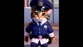 Captain Cat// Police Cat// Gentle Cat// Cat short// #cat #kitten #shorts #viral #youtubeshorts