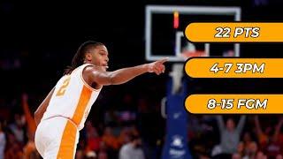 Chaz Lanier (Tennessee) | Sr | SG | Highlights vs Miami - 22 PTS | 3 RBS | 1 AST | 4-7 3PM 12/10/24