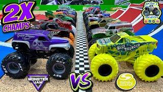 Toy Diecast Monster Truck Racing Tournament | Round #37 | Spin Master MONSTER JAM Series #32  #34