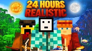 We Survived 24 HOURS in Realistic Minecraft! (Full Movie)