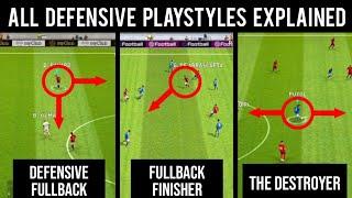 All Defensive Playing Style Explained with Gameplay | Pes Efootball 2021 Mobile