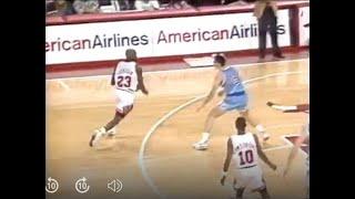 MICHAEL JORDAN Amazing Hang Time Reverse Layup Nets @ Bulls 1991
