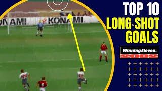 Top 10 long shot goals | Winning Eleven 2002 | PS1