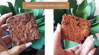 Ebony & Ivory Square Cookie | Butter cookie and Brownie Batter Cookie - 2 in 1