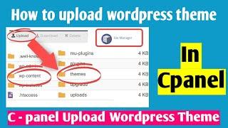 How to upload wordpress theme in cpanel