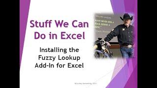 Installing the Fuzzy Lookup Add In for Excel