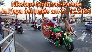 Nikolaus-Motorrad-Parade am 21.12.2024 in Playa del Inglés am Anexo 2 auf Gran Canaria