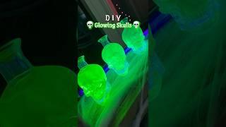 DIY GLOWING SKULLS  This Halloween decor is so easy and fun! #diyhalloweendecor #halloweendiy