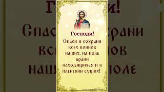 Господи! Спаси и сохрани всех воинов наших, на поле брани находящихся и в пленении сущих!