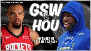 Golden State Warriors vs Houston Rockets Full Game Highlights | Nov 2 | 2025 NBA Season