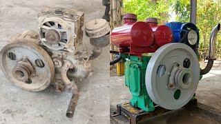 Restoration and Modification of Old Single Piston Diesel Engine#restoration#modification#Diesel