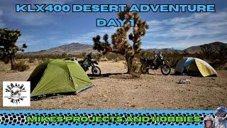 KLX400 Adventure in the desert Day 1 of 1250 miles, moto camping on Dual Sports in November