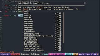 Vimscript Tutorial: String ( append to string  )