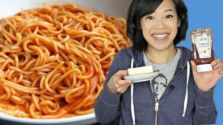 Mama June's Sketti -- KETCHUP + BUTTER spaghetti | Honey Boo Boo Recipe Taste Test