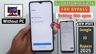 Vivo Y17s Frp Bypass Android 14 (Setting not opening) Latest Security 2025 Without Pc | FRP Unlock