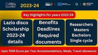 Lazio Disco 2023-24 call | Benefits | Documents required | Deadlines | Rome | Cassino | Viterbo