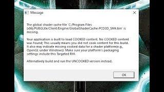 [the global shader cache file globalshadercache-pcd3d_sm4.bin is missing] pubg pc lite