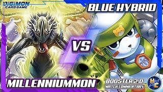 Millenniummon vs Blue Hybrid - Booster 2.0 Matchplay Commentary