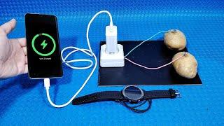 How to generate free electricity from potato (Charge your phone and watch) | Simple Tips