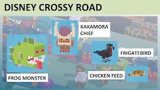 Disney Crossy Road Kakamora Chief, Frog Monster, Frigatebird, Chicken Feed (Moana) Gamplay