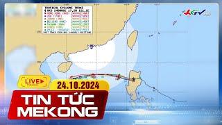 [ Live] Bão Trà Mi 4 lần đổi hướng di chuyển trước khi vào biển Đông  | Tin tức Mekong 24.10.2024