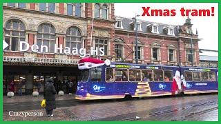 HTM Kersttram en GTL8 Trams Den Haag Holland Spoor