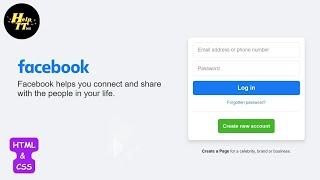 Create Facebook Login Page Design Easy Way Using Only HTML And CSS